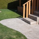 photo image of stamped concrete patterned front walkway